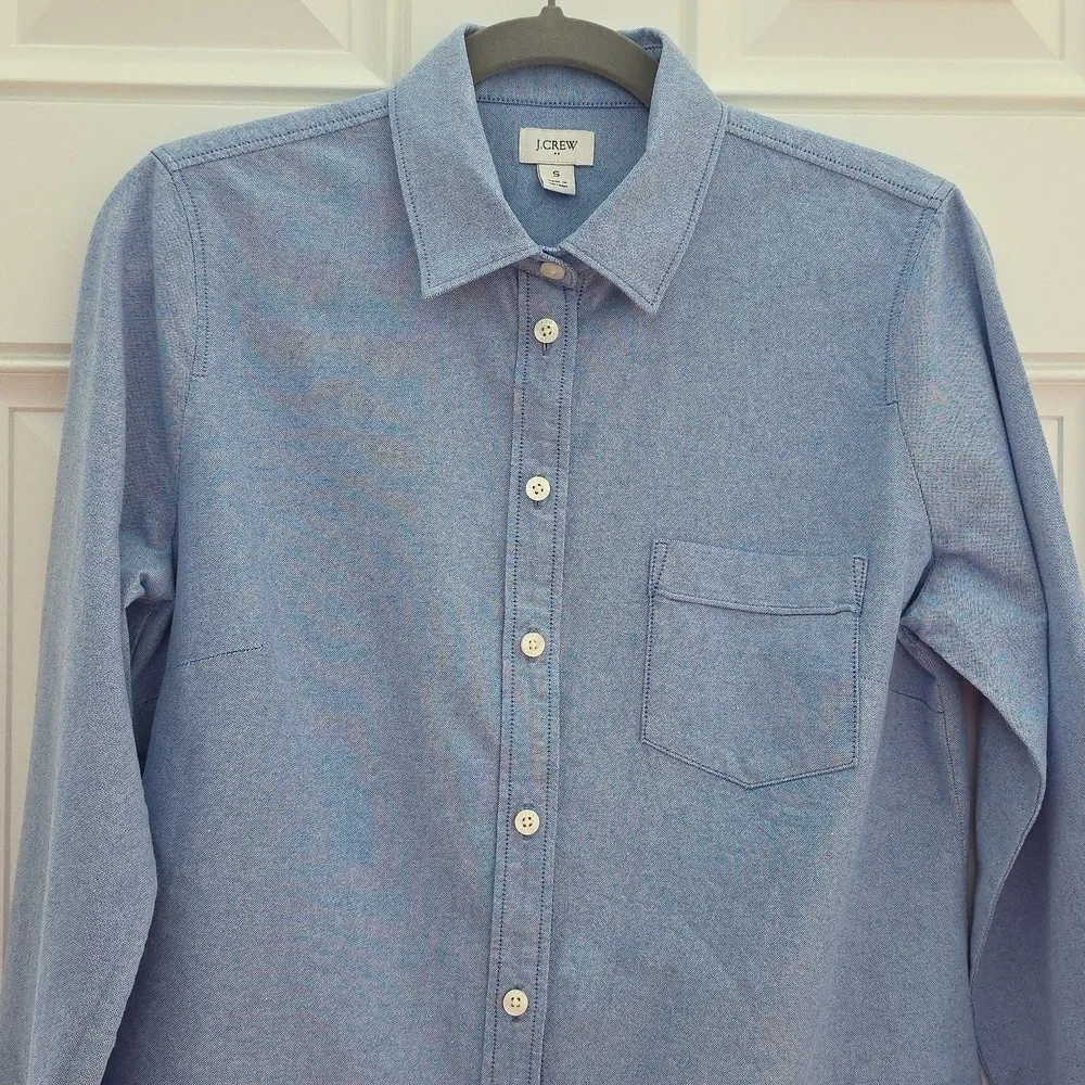 J. Crew Blue Cotton Blouse. Size Small